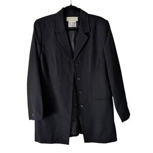 Norton McNaughton Wool Blazer Career Office Coat Jacket Black‎ Size 12